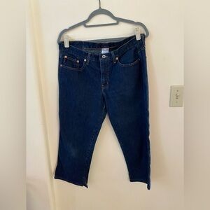 GUESS AUTHENTIC ORIGINAL JEANS VINTAGE DARK WASH CROPPED BLUE JEANS SIZE 31